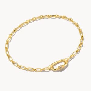 Kendra Scott Bristol 18k Gold Vermeil Bracelet in White Sapphire - Size S/M